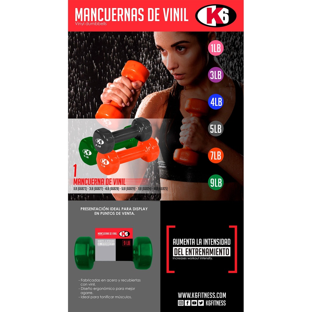 Mancuerna de Vinil K6 5Lb