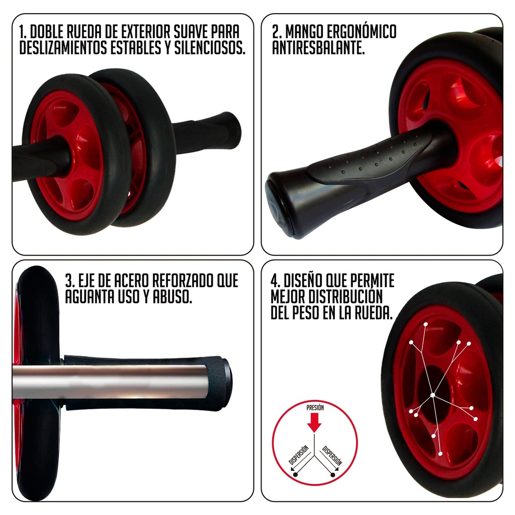 Ejercitador de Abdominales K6 de Doble Rueda
