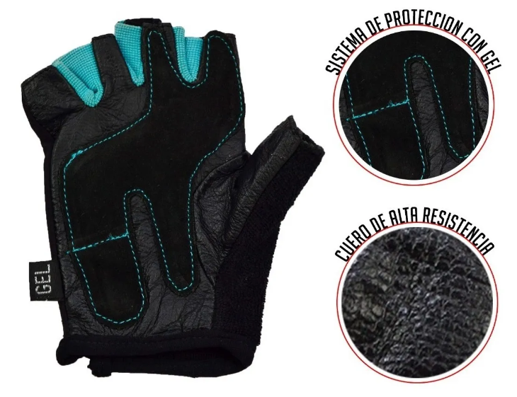 Guantes para Pesas K6 Energetic sin Muñequera Turquesa