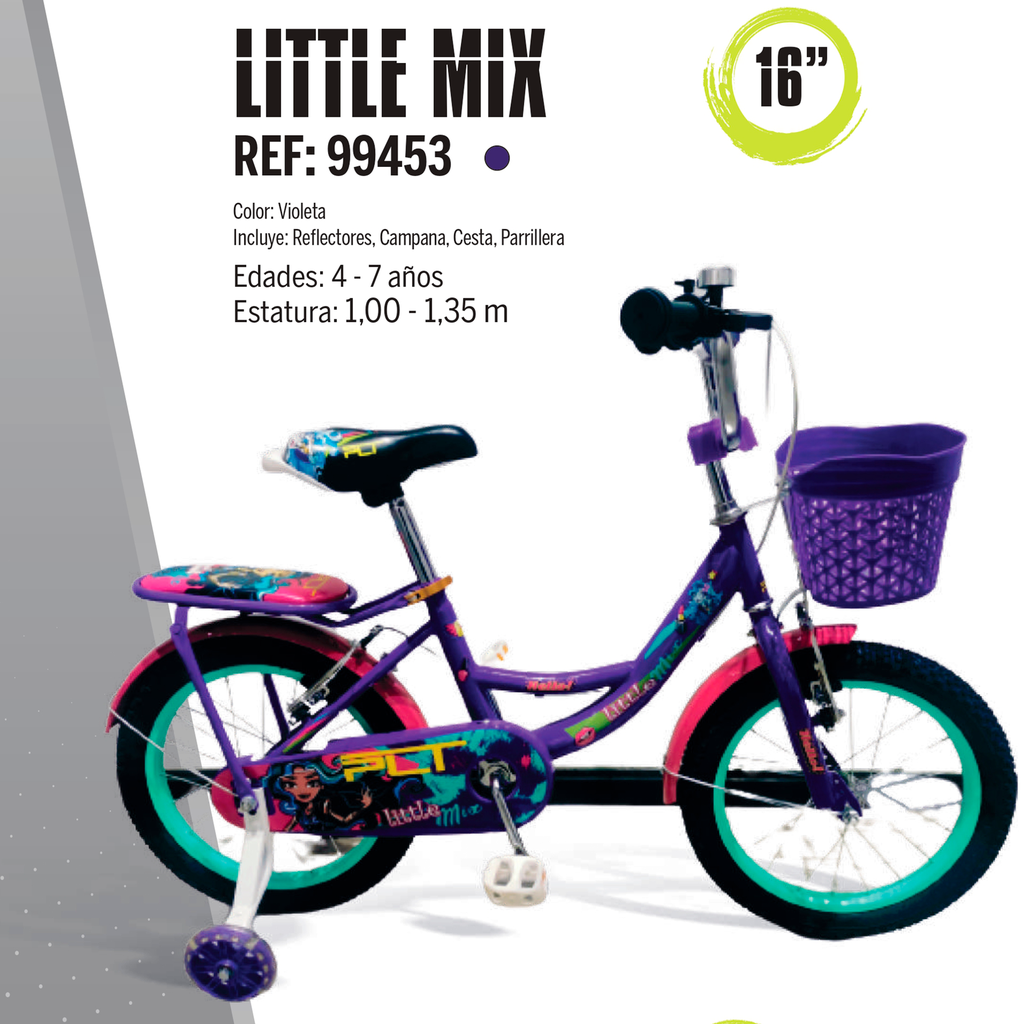 Bicicleta Rin 16 PLT Little Mix para Niñas