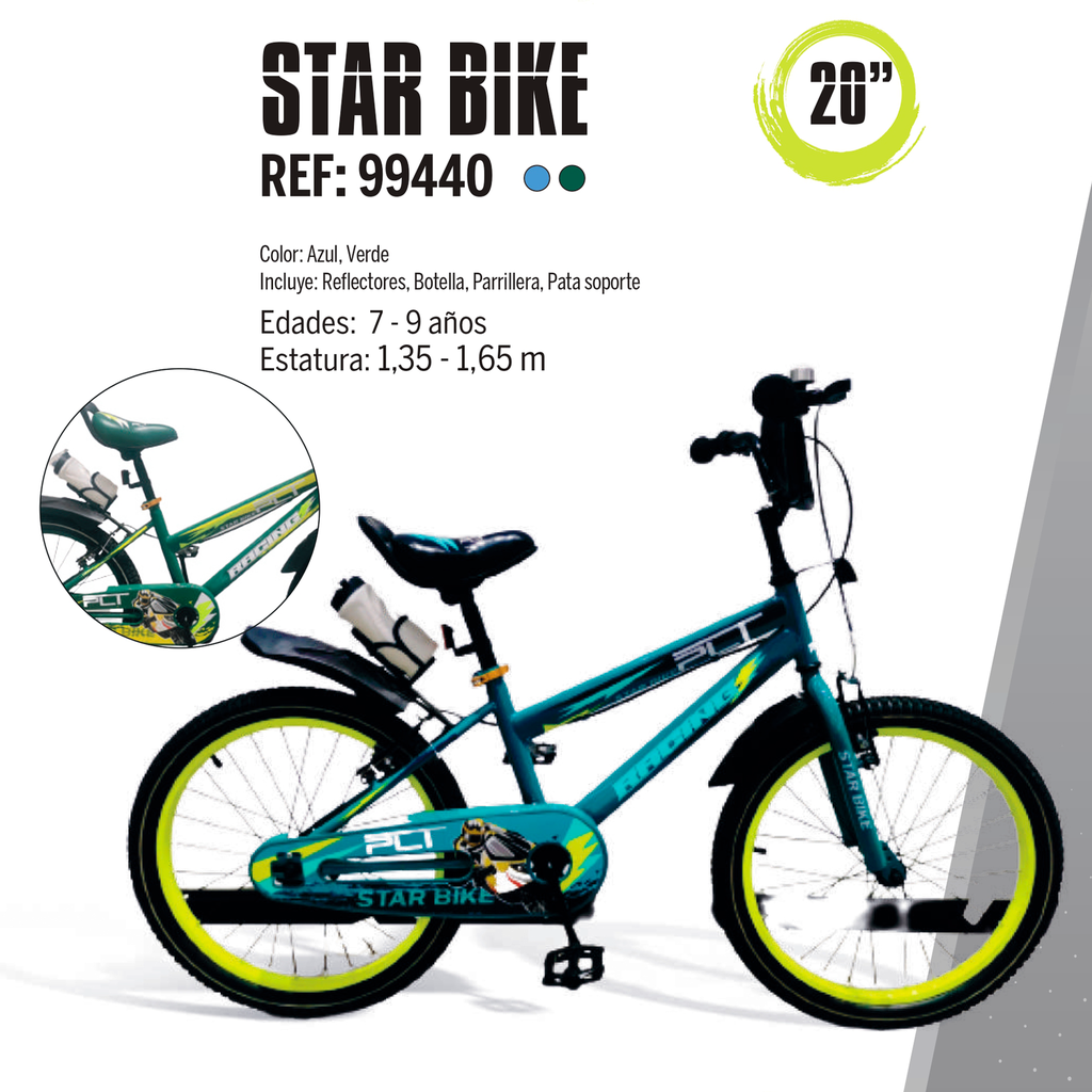 Bicicleta Rin 20 PLT Star Bike para Niños