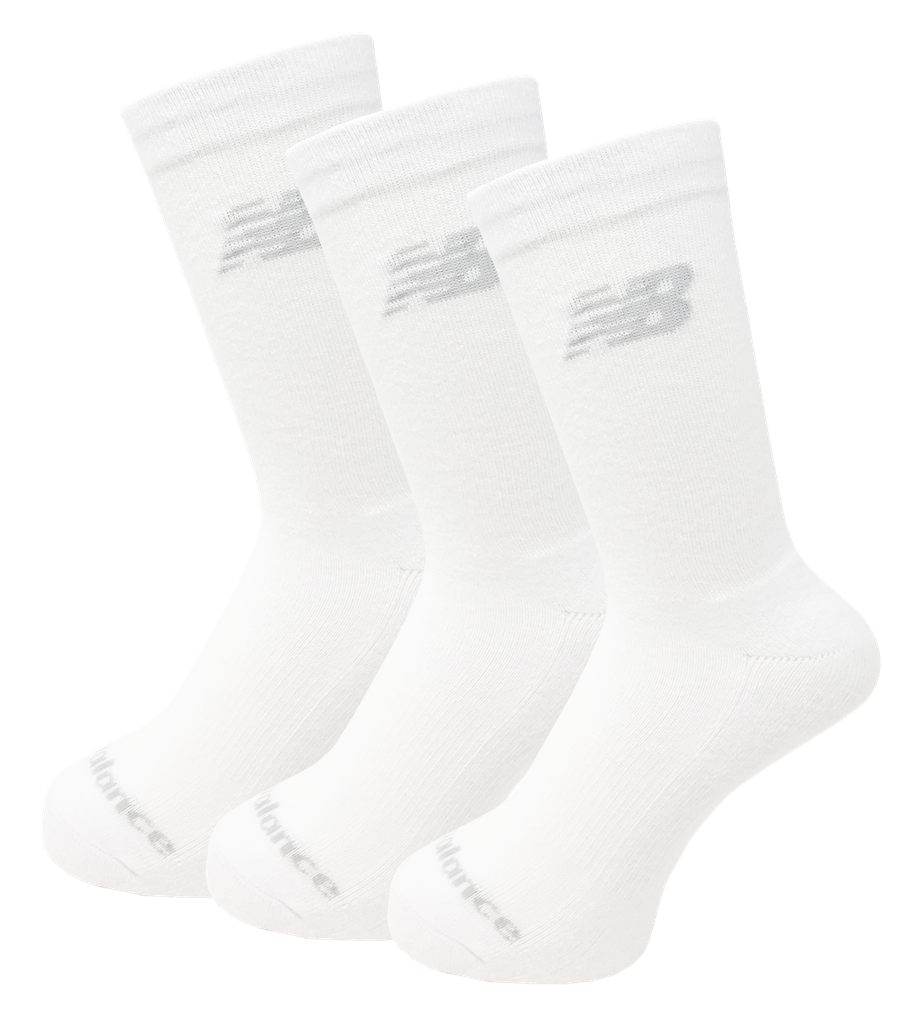 Media Alta Performance Cotton Cushioned Crew 3 Pack Blanco