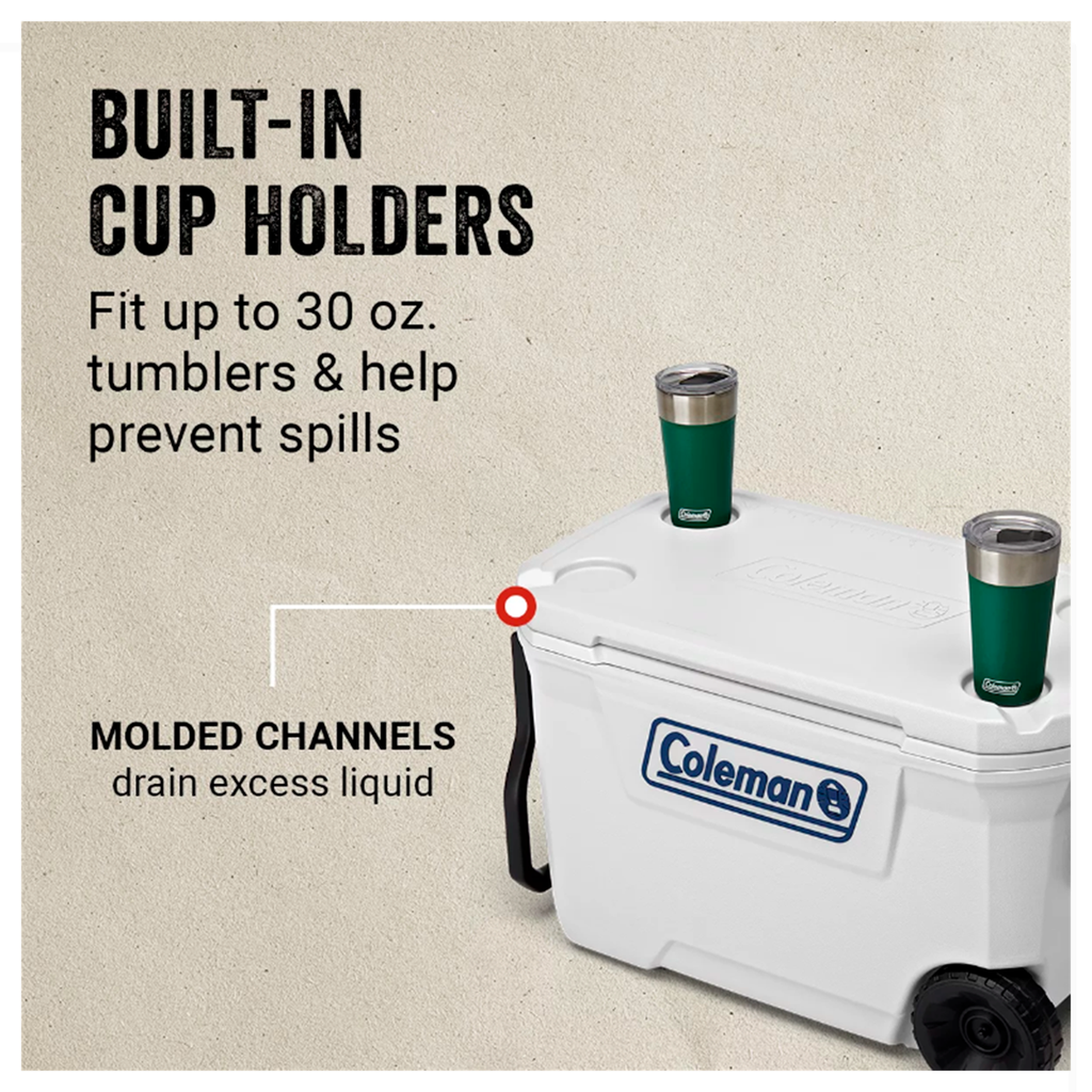 Cava 62 QT con ruedas Coleman 316 Series™ Blanca