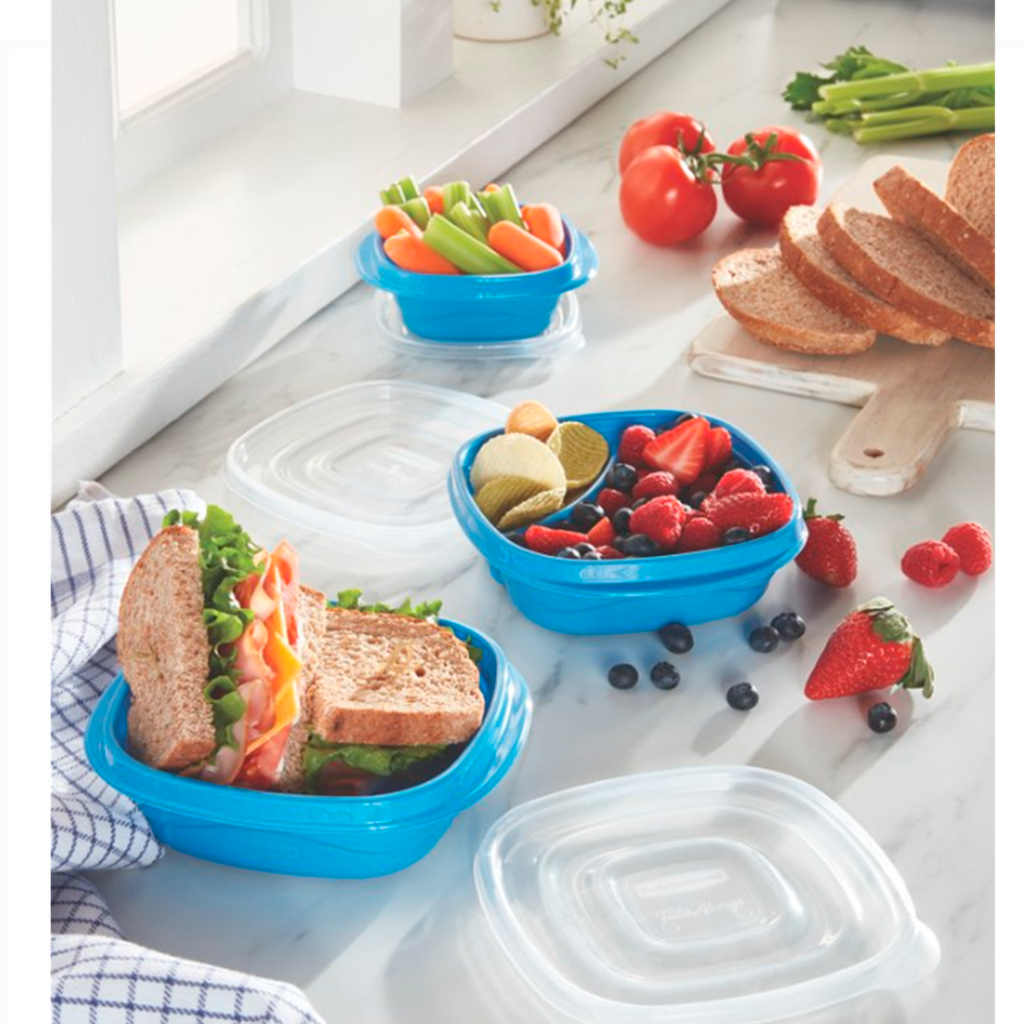 Set de 4 Recipientes con Tapa (2,9C) Azul TakeAlongs Rubbermaid