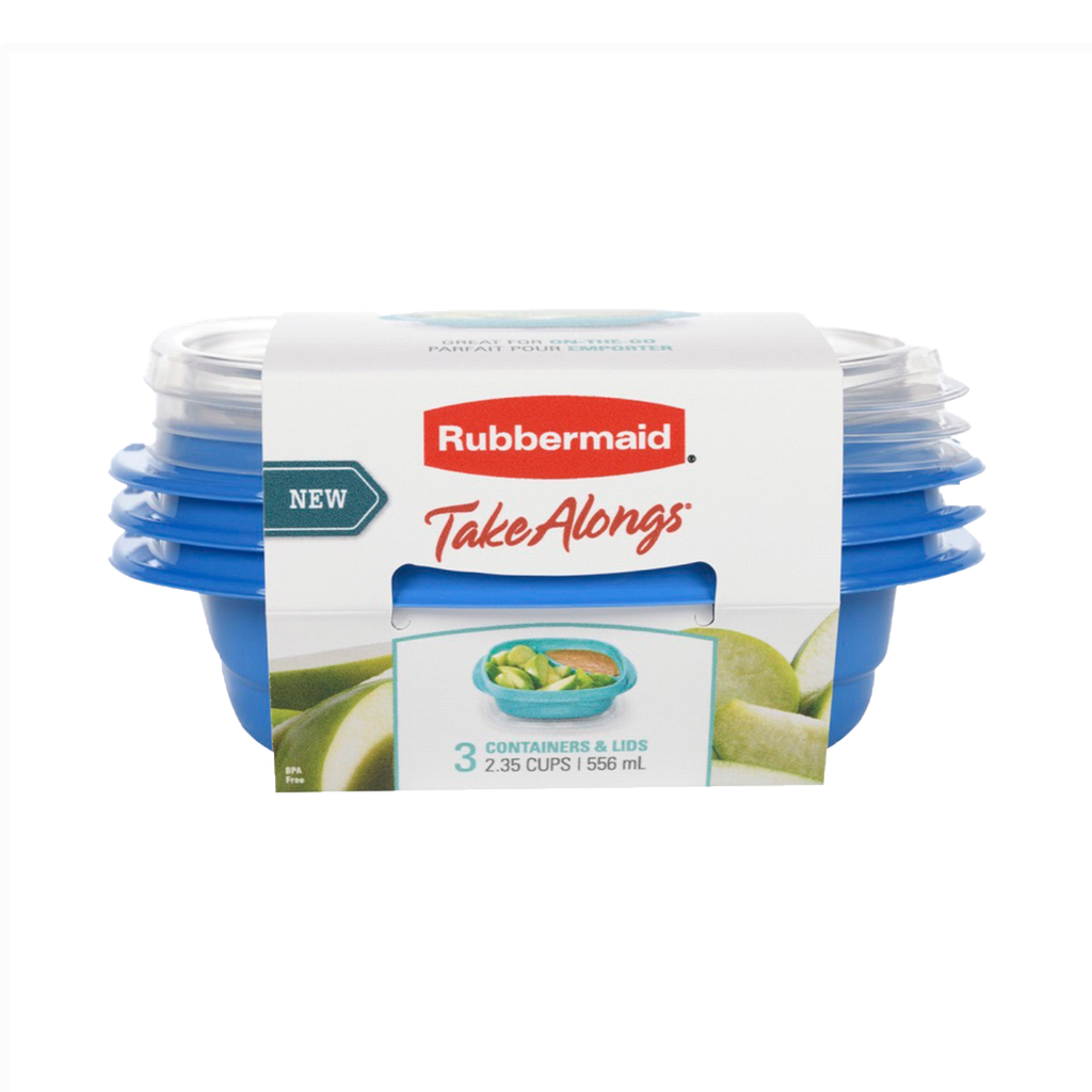 Set de 3 Recipientes con tapa (2,35C) Azul TakeAlongs Rubbermaid
