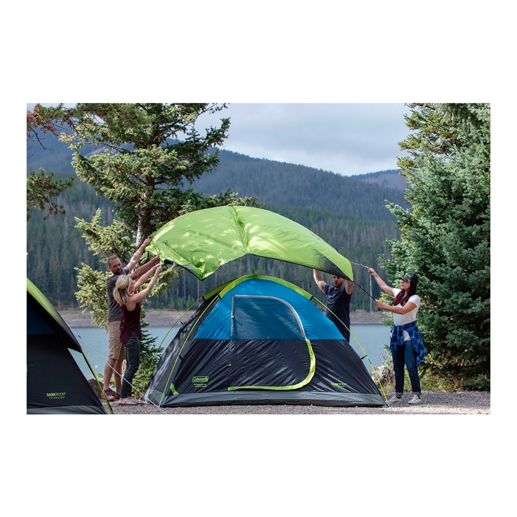Carpa Coleman Sundome Dark Room para 6 personas Gris con Verde