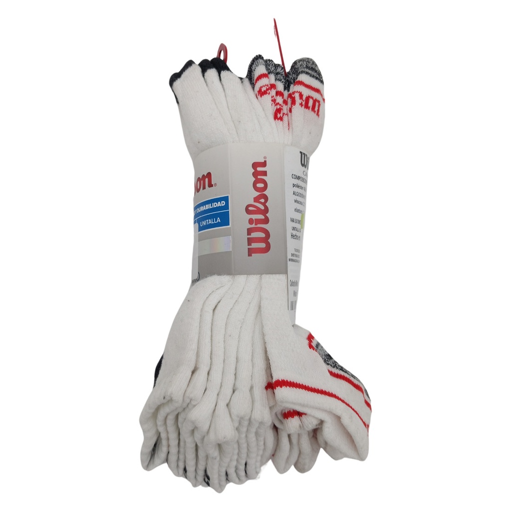 Calcetín/Media Tobillera de Fibra Sintética Wilson 6 Pack Caballero Unitalla