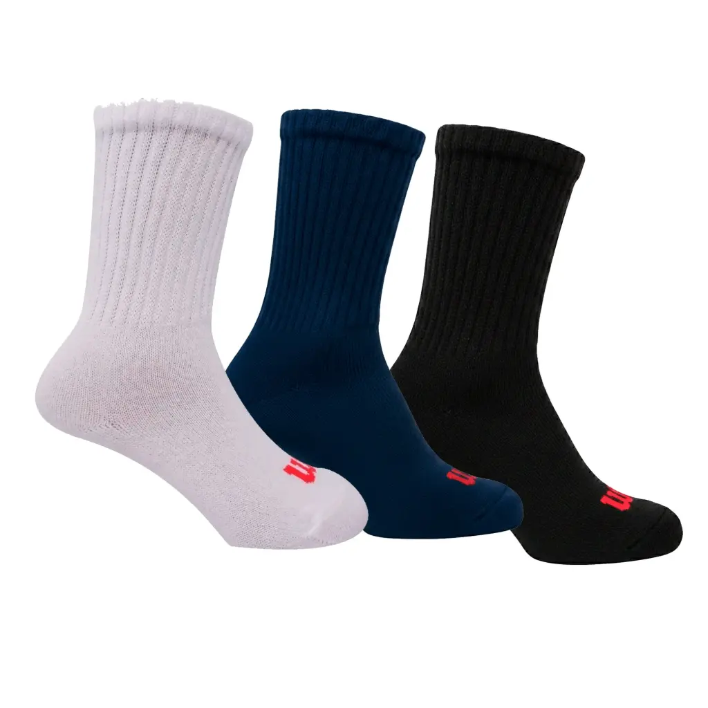 Medias Largas Deportivas Escolar Niños Wilson Tricolor 3 Pares