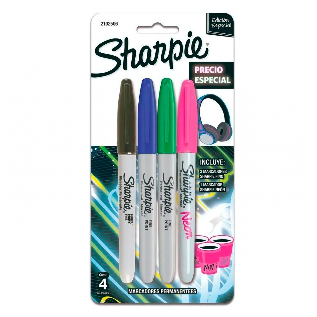 Marcadores Sharpie Neon Surtidos Tx4