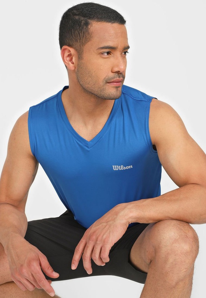 Playera Wilson Sin Mangas Ultra Light Azul Rey