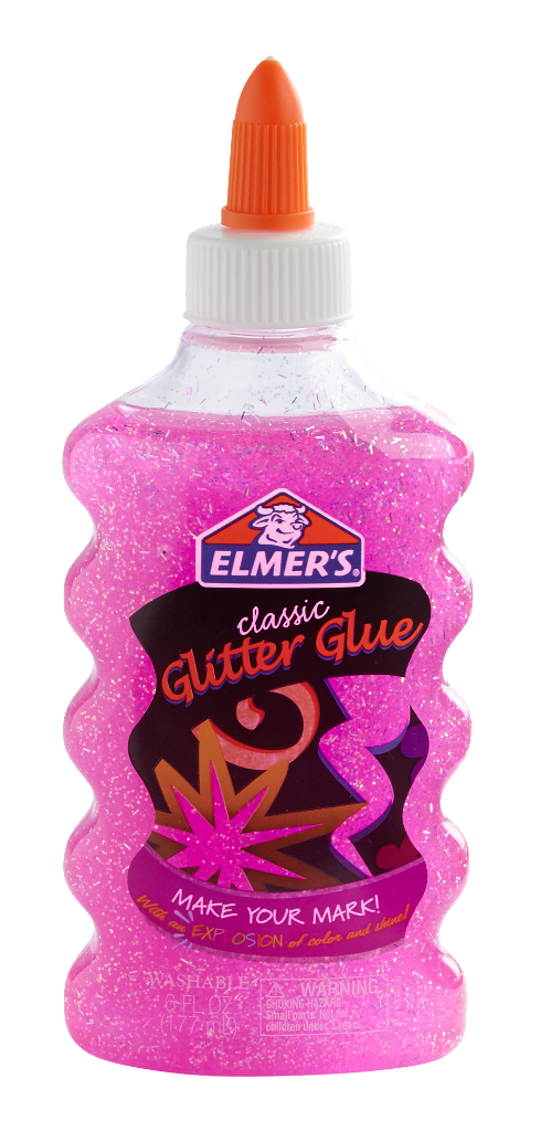 6OZ Glitter Glue Pink 18PK/100