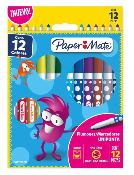 [G10106] Plumones Kilometricos Paper Mate 12CT