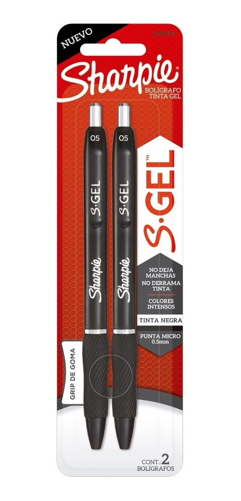 Boligrafos Sharpie Gel 5MM RTX2 Negro