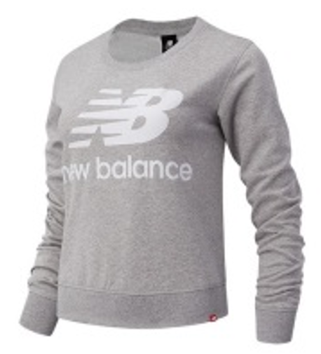 [WT03551-AG-B] Camiseta de Mujer Ml New Balance Essentials Crew Fleece Gris (L)
