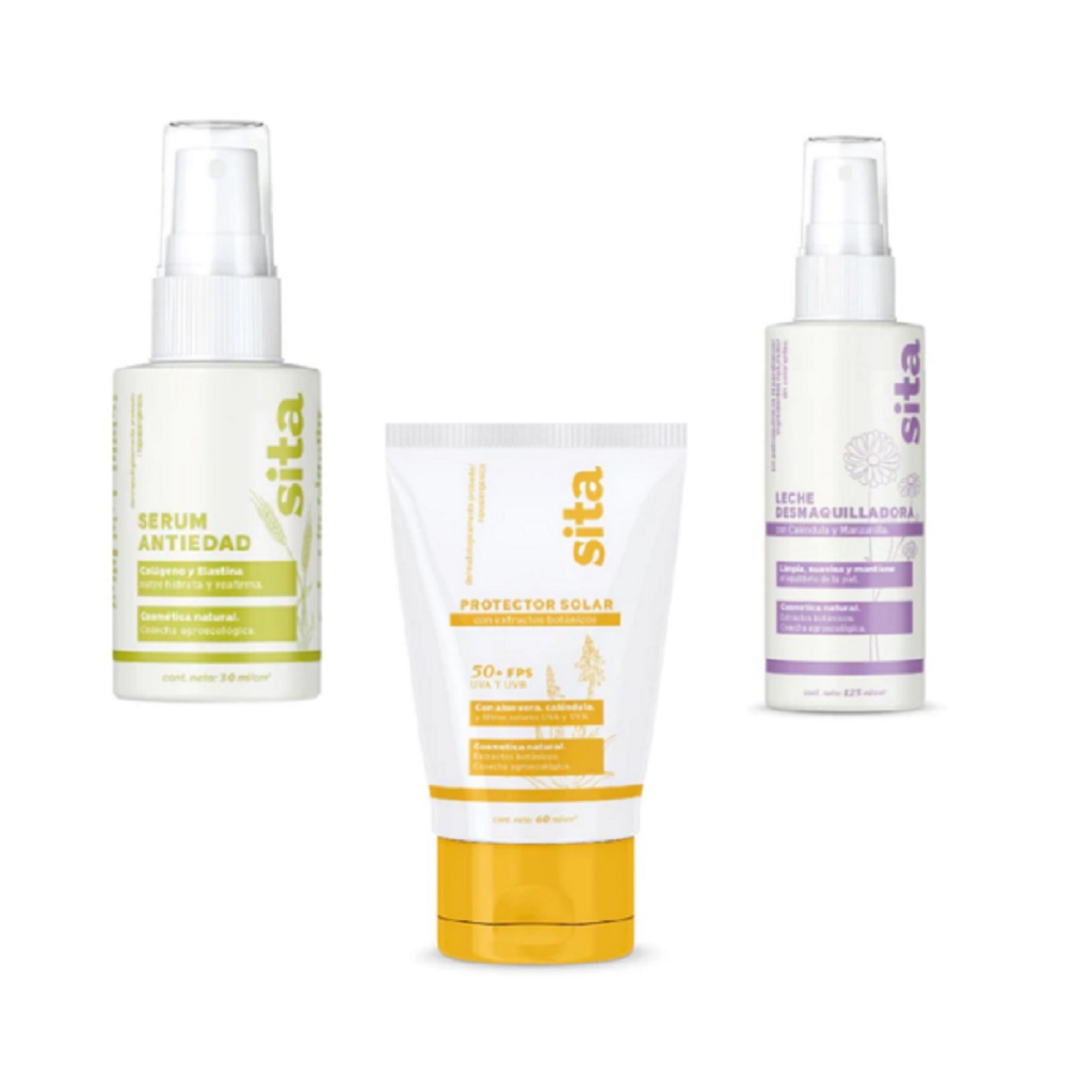 Kit Sita Leche Desmaquilladora + Serum Antiedad + Protector Solar Serum Antiedad