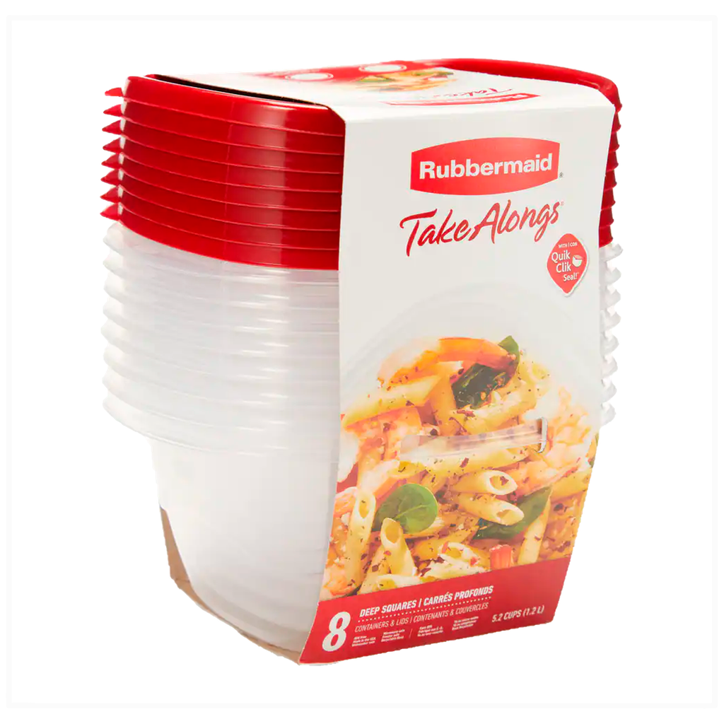 Set de 2 Recipientes con tapa cuadrados profundos (5,3C) TakeAlongs Rubbermaid