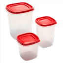 Set de 6 Recipientes largos con tapa diferentes tamaños Easy Find Rubbermaid