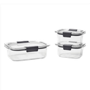 Set de 6 Recipientes de profundidad media con Cierre Hermético transparente Brilliance Rubbermaid