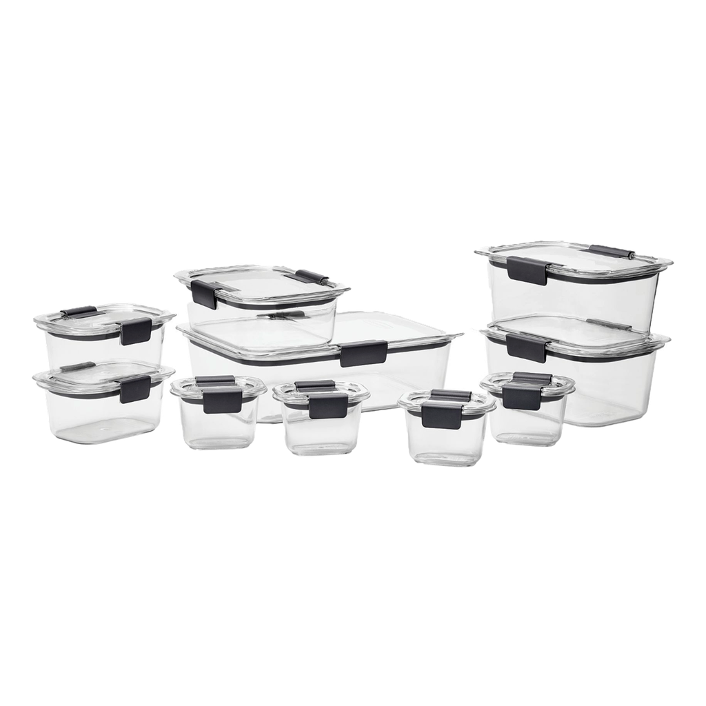[1990616] Set de 20 Recipientes de profundidad media con Cierre Hermético transparente Brilliance Rubbermaid