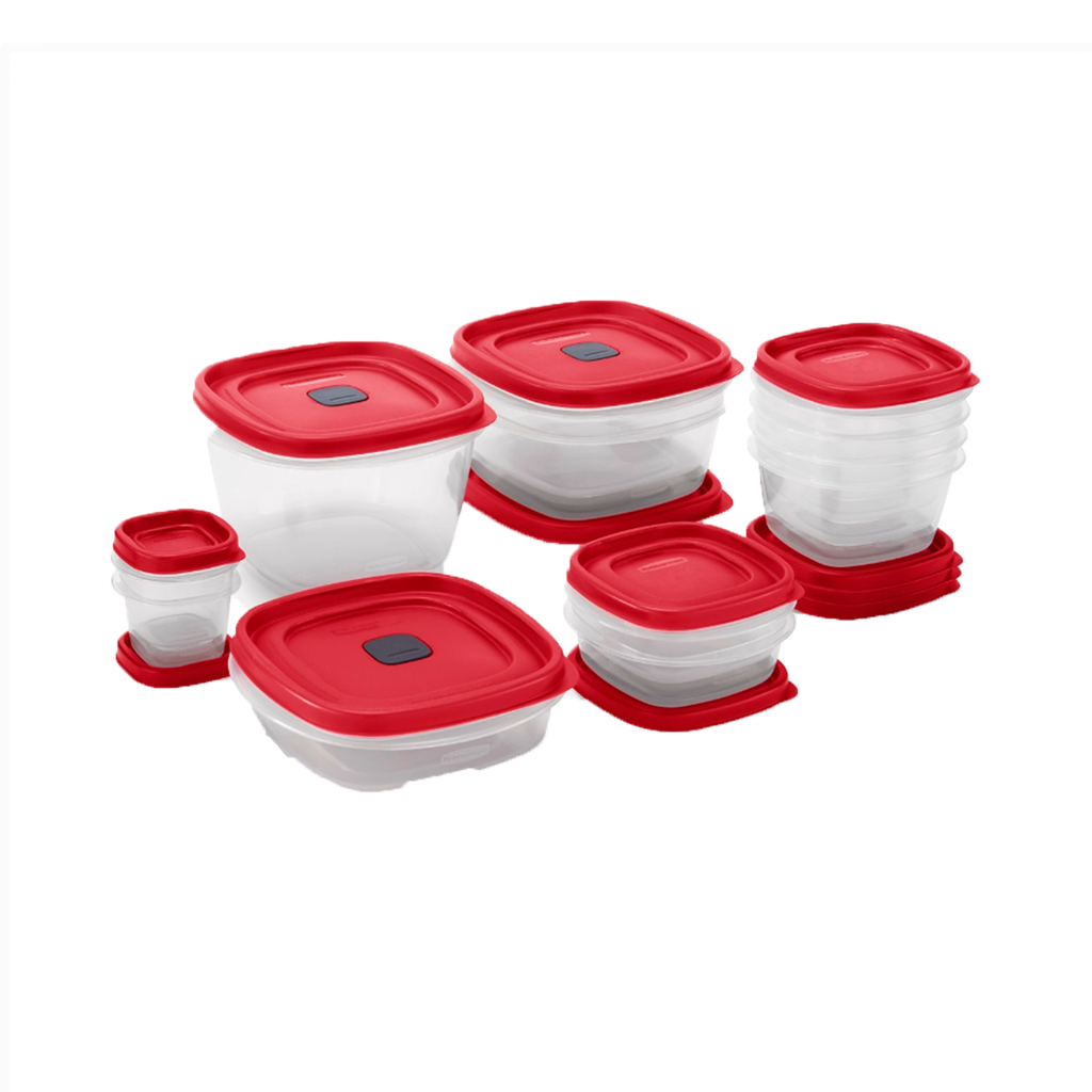 Set de 24 Recipientes con tapa distintos tamaños Easy Find Rubbermaid