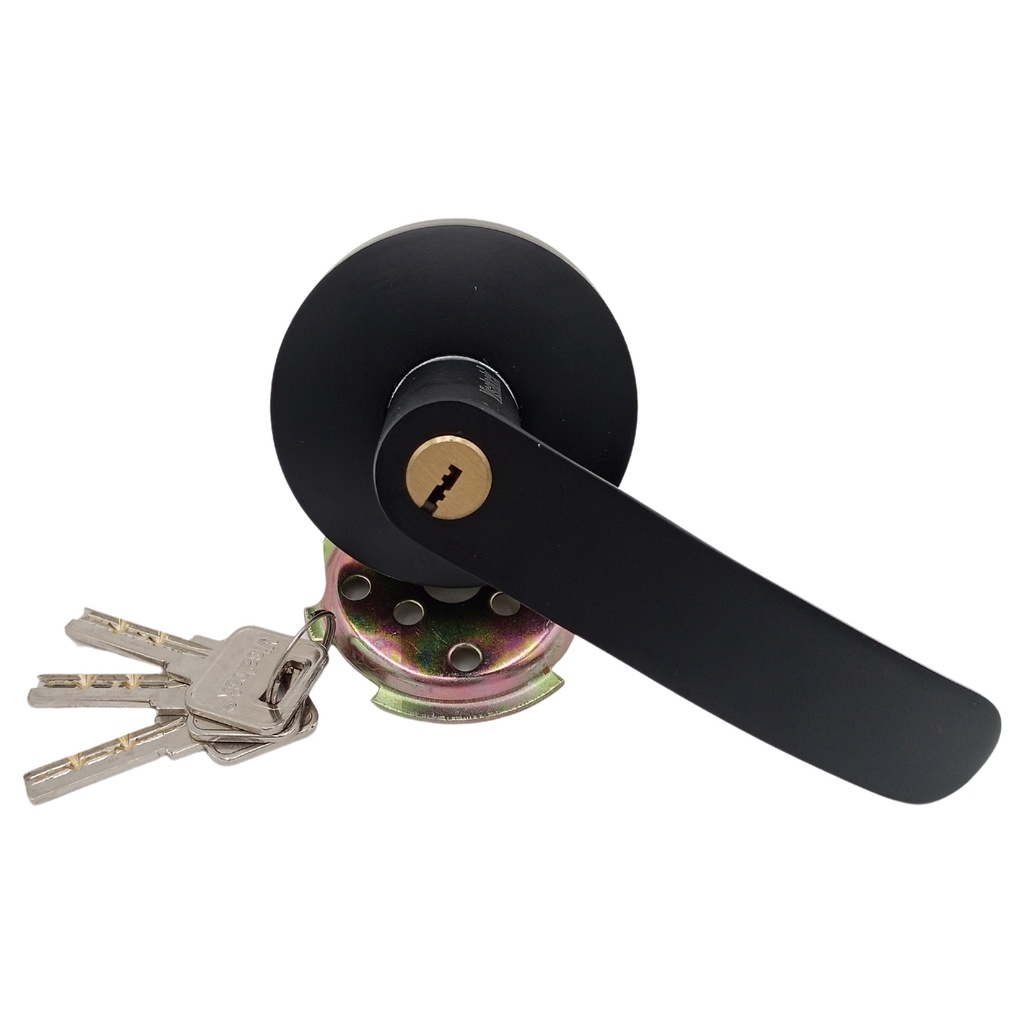 Manija exterior negra con llave Cisa para Manillon barra roja 