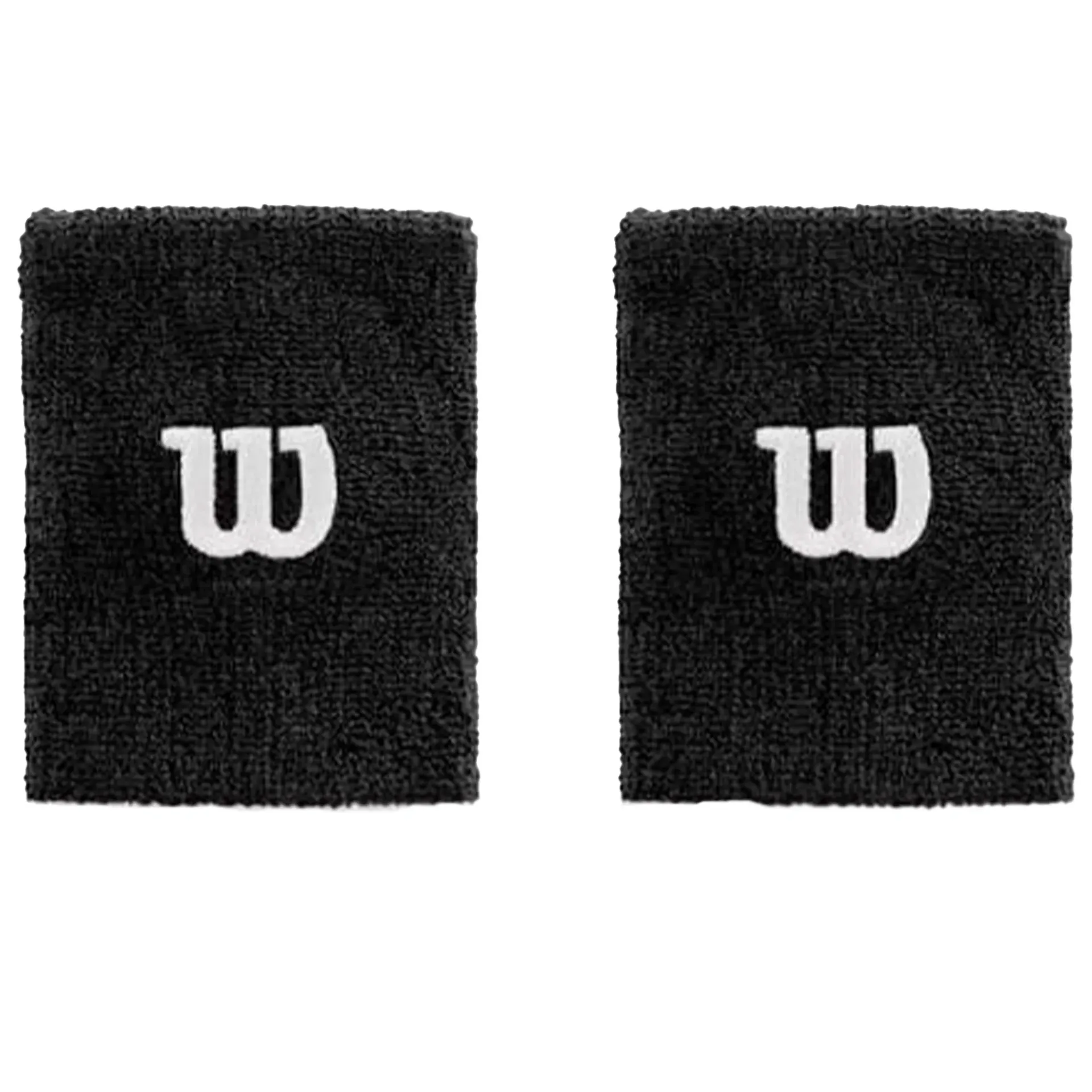 [WRA733519] Muñequeras Deportivas Wilson Unisex Adulto Extra Ancha 1 Par (Blanco y Negro)