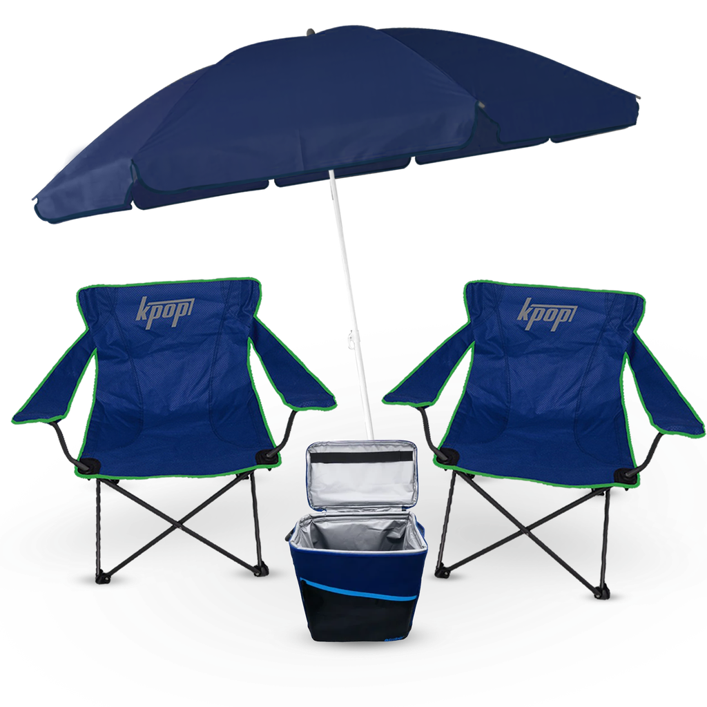 Combo 2 Sillas + Sombrilla + Soft Cooler 20L Azul