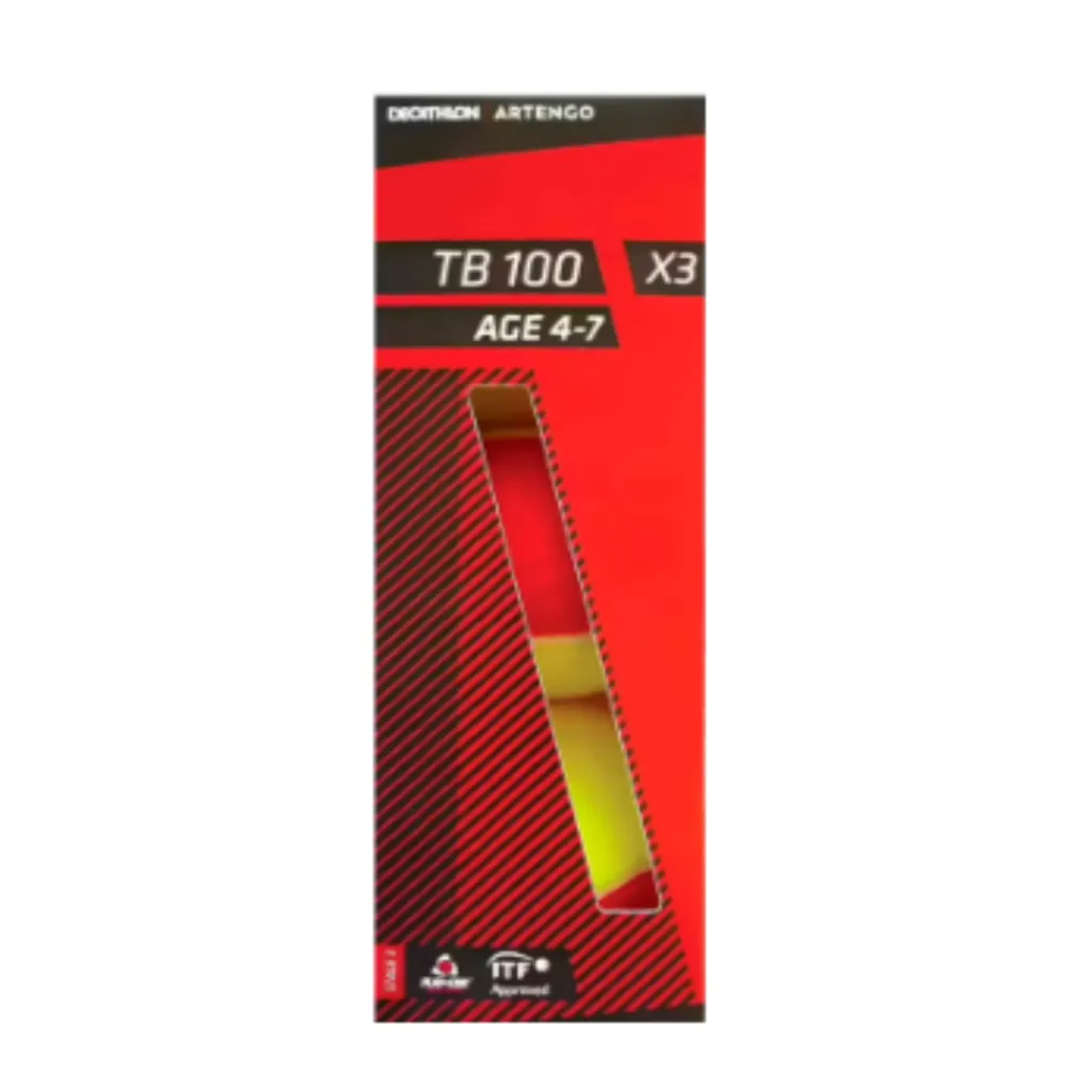 [TB100] Pelota de Tenis Transicion Artengo Punto Rojo X3