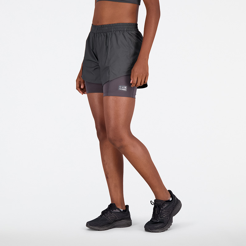 Short 3 pulgadas 2 en 1 Mujer New Balance Impact Run AT Gris (8 unidades)