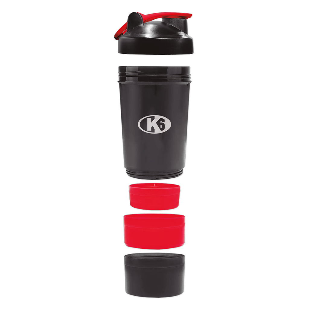 [67965] Vaso Mezclador 450 ml K6 Pro Sport 6 en 1 (NEGRO/ROJO)