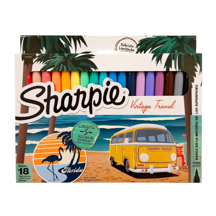 Marcadores Permanentes Punta Fina Sharpie Vintage Travel X18