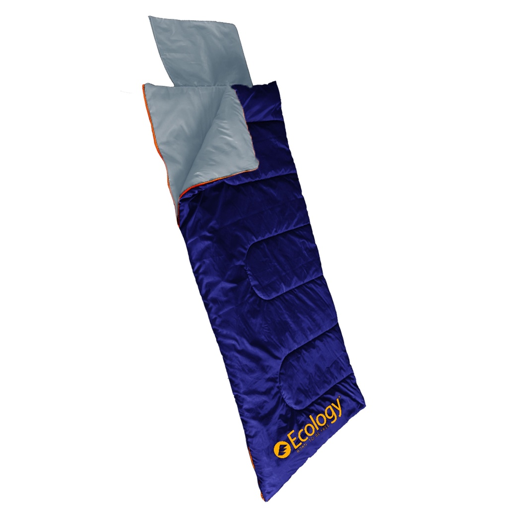 [14933] Sleeping Bag Ecology Weekend Single to Double with Inflate Pillow (GRIS Y AZUL)