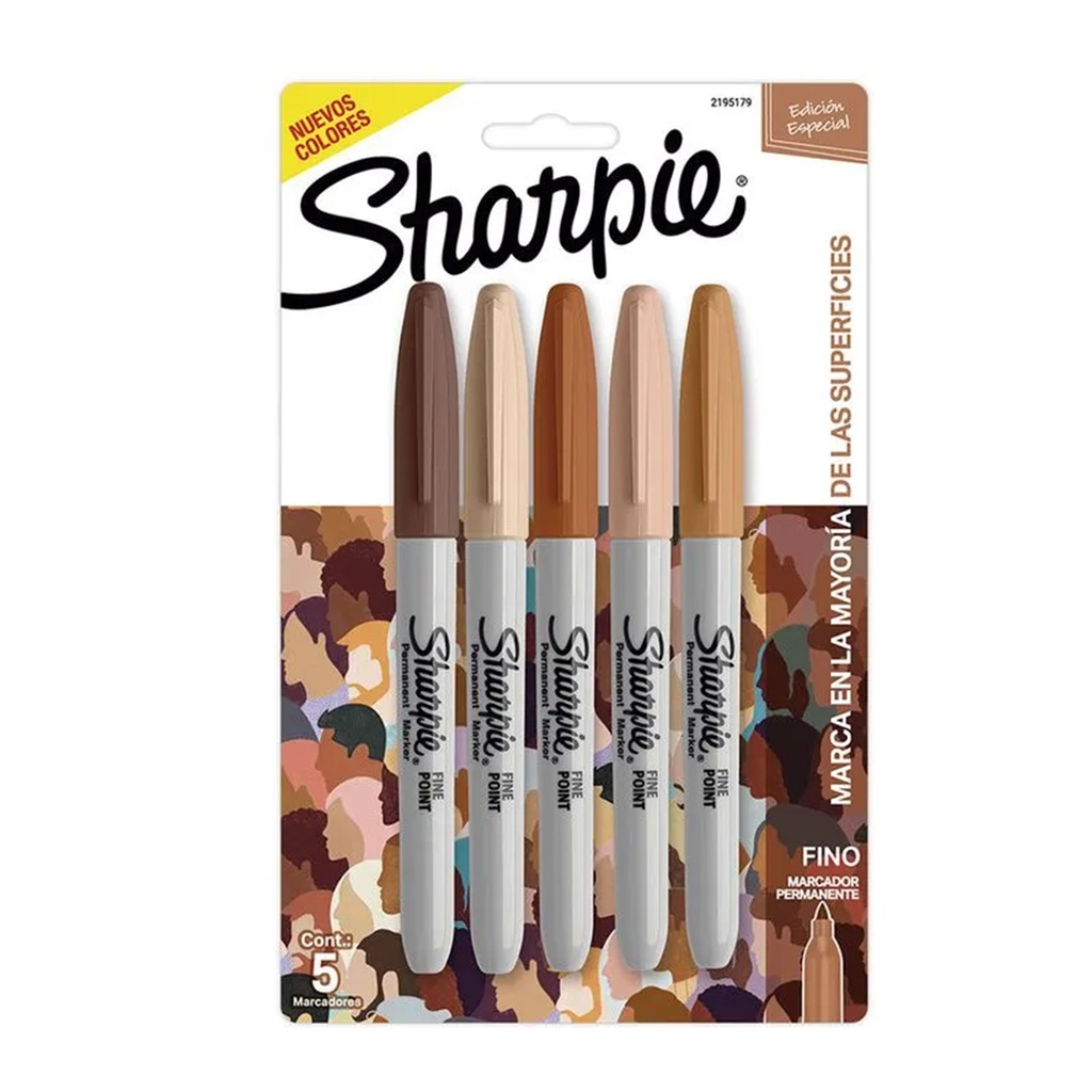Marcador Permanente Sharpie Punta Fina 5 piezas