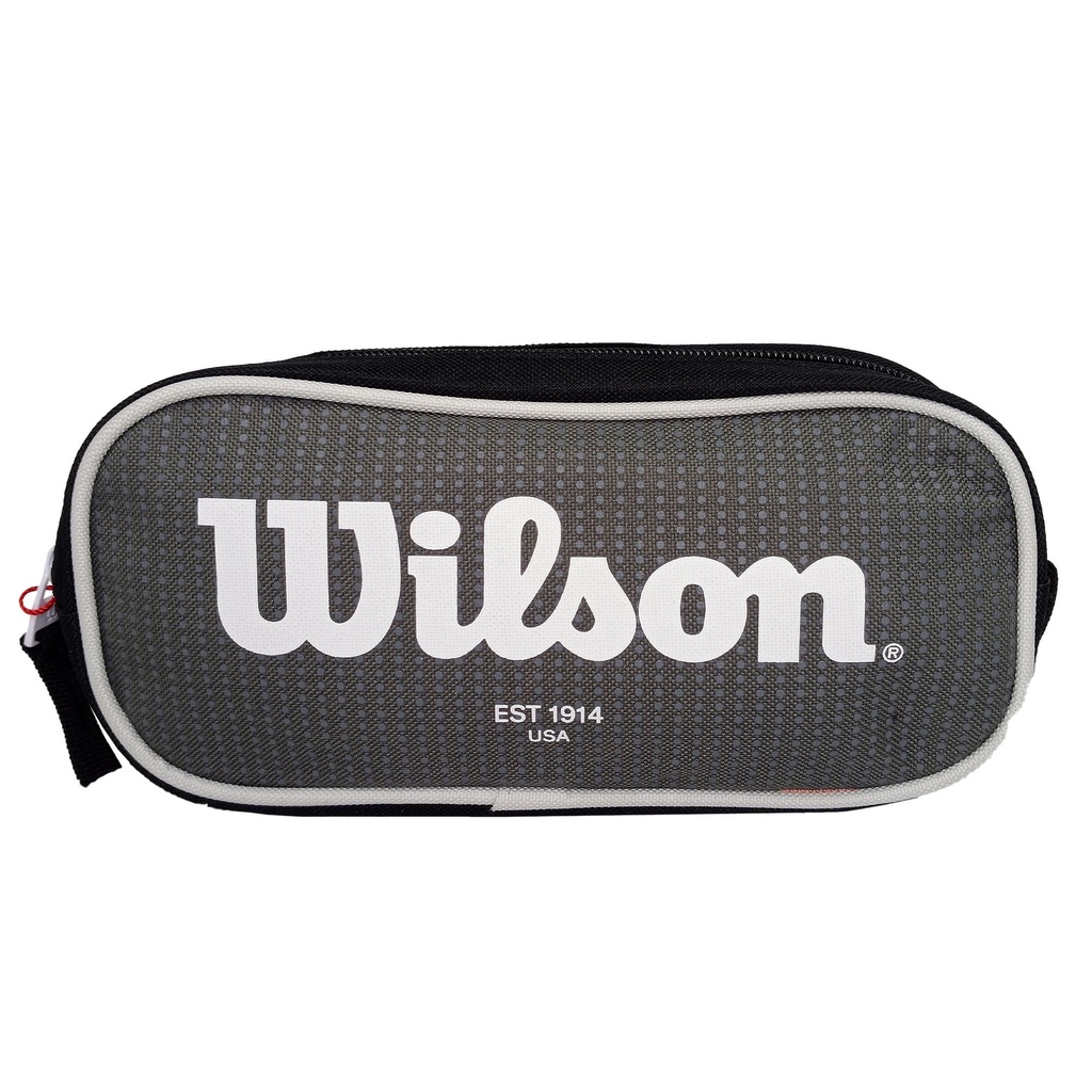 [65.IA001D] Cartuchera Escolar Wilson Quingdao (GRIS OSCURO/NEGRO)