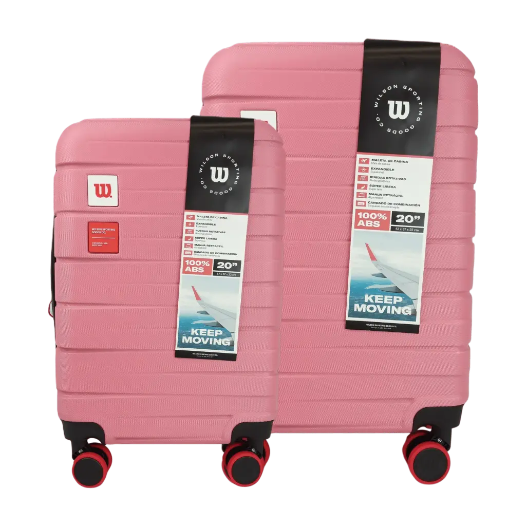 [65.1752P] Set de 2 Maletas de Viaje Wilson Toluca Rosado 20" y 24"