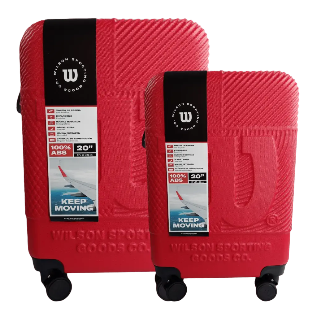 [65.1751R] Set de 2 Maletas de Viaje Wilson Celaya Rojo 20" y 24"