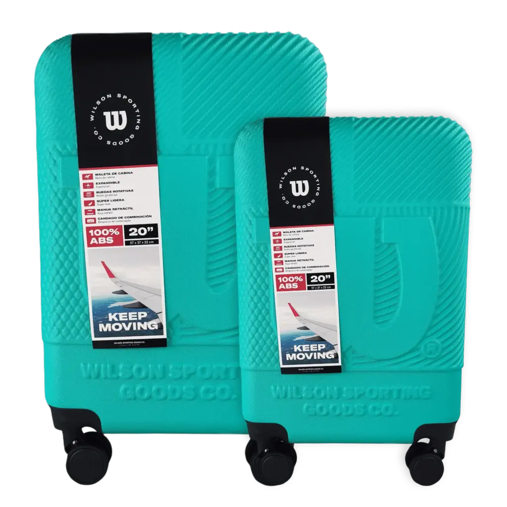 [65.1751T] Set de 2 Maletas de Viaje Wilson Celaya Turquesa 20" y 24"