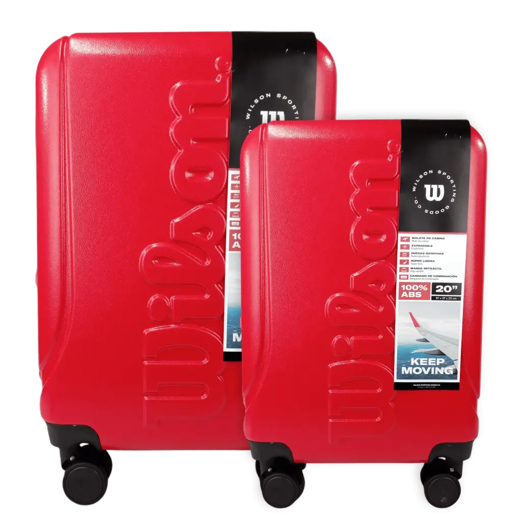 [65.1753R] Set de 2 Maletas de Viaje Wilson Córdoba Rojo 20" y 24"