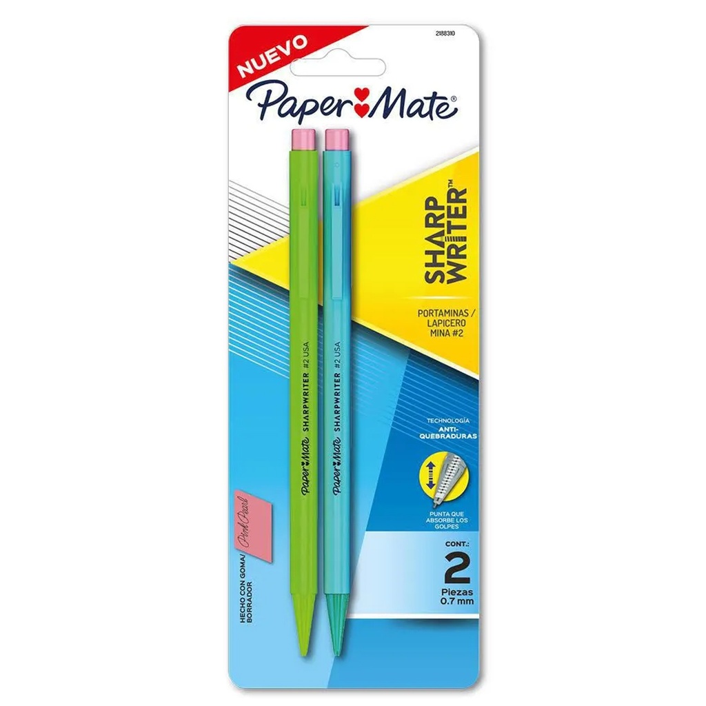 [2188310] Portaminas Paper Mate Sharp Writer 0.7mm Bx2 
