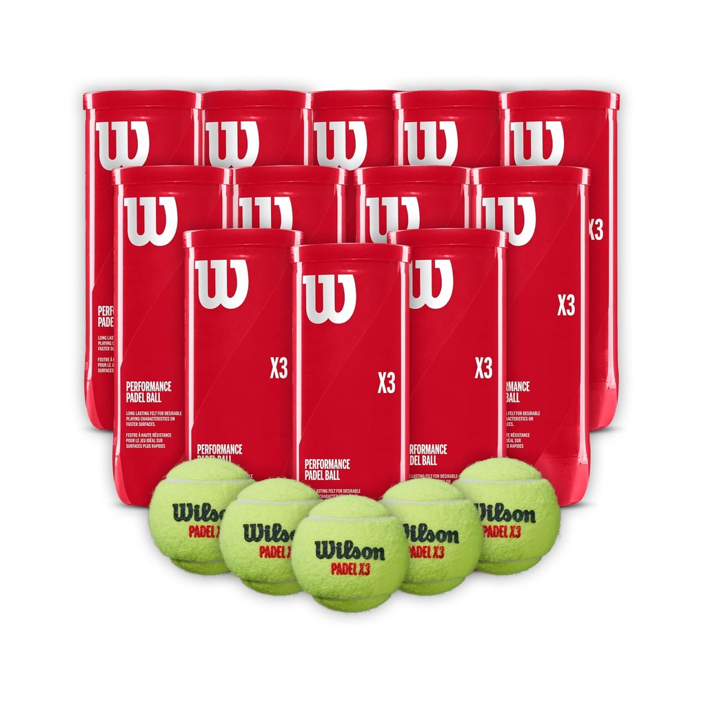[COMBOWR8900801001X12T] Combo de Pelotas de Padel Wilson Tarro 3P X 12T