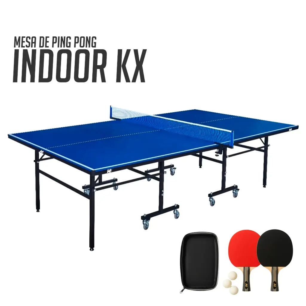 [51085] Indoor Ping Pong Table KX 15mm with Accessories (Blue)