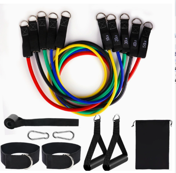 [67165] Tubular Resistance Band Set  K6  with Hook and Accessories 