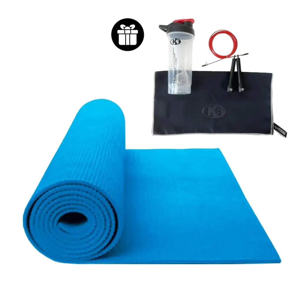 [67169-K] Kit YOGA MAT + LAZO PARA SALTAR + VASO MEZCLADOR + TOALLA MICROFIBRA