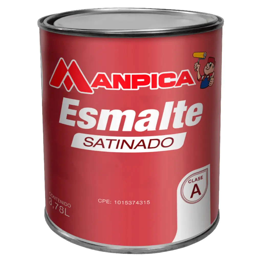 Pintura Esmalte Satinado Manpica Premium Tipo A Negro Galón  