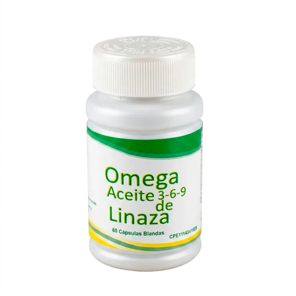 [017-LB] Omega 3 6 9 Aceite de Linaza Laboratorios Baron's 100% Puro 1000mg 60 Cápsulas Blandas