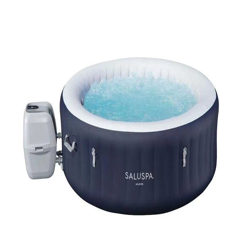 [6001X] Jacuzzi Inflable Bestway Miami Energy Sense Air Jet 4 Dark Blue Round