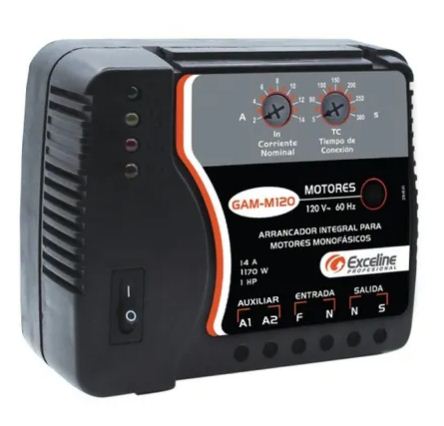 Arrancador Exceline para Motores Monofásicos Protección Voltaje y Sobrecarga 1Hp 120V