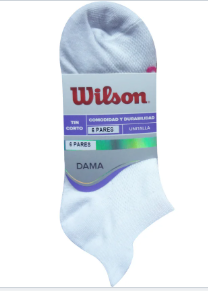Calcetín Corto de Fibras Sintéticas Wilson No Show Dama P6 Unitalla
