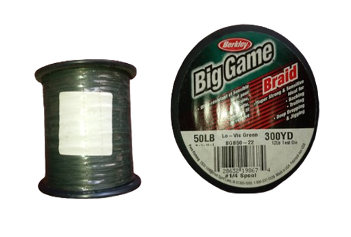 [1122465] Berkley Nylon  Big Game Braid 300 Yd (1/4 Lb Spools) Lo-Vis Green 50/12 Lb Test/Line Diam 