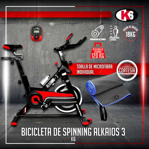 [COM66143+67511] Bicicleta de Spinning Alkaios 3 K6 18 kg (copiar)